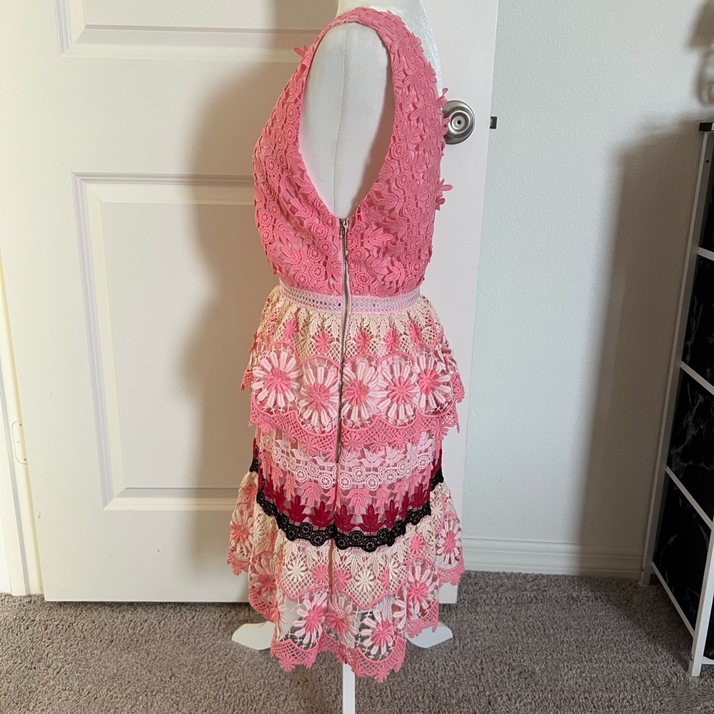 Final Price!!! EUC Self Portrait Pink Lace Dress Size 6 - Picture 9 of 12
